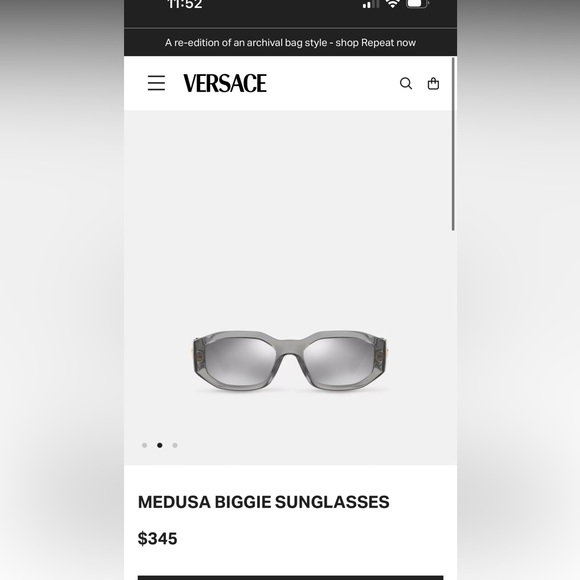 Versace Medusa Biggie Sunglasses Clear Gray/Reflective - Picture 2 of 3